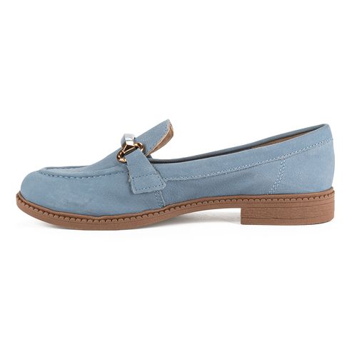 Mocassim Dakota  de Couro Azul