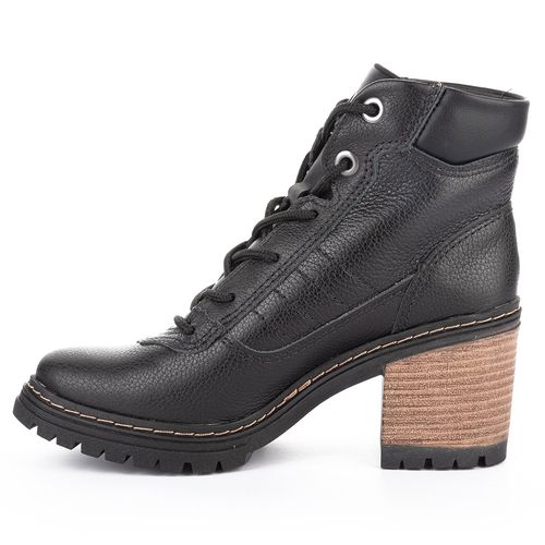 Bota Coturno  Dakota de Couro Preta