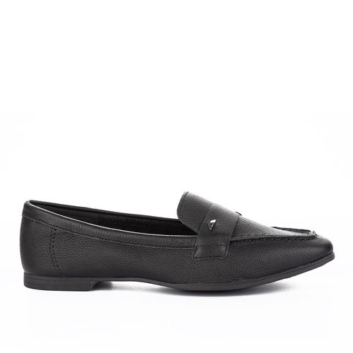 Mocassim Dakota  de Couro Preto