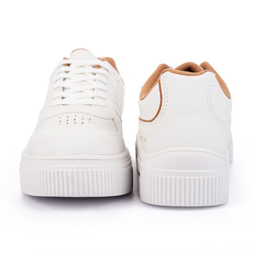 Tênis Kolosh  Casual Masculino Branco e Caramelo