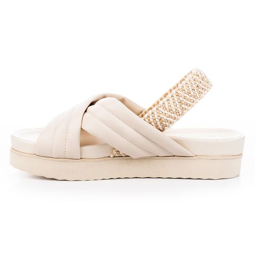 Sport Sandal  Tanara Flatform com Tiras Macias Bege