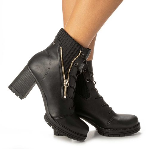 Bota Coturno  Mississipi de Salto Bloco Preta