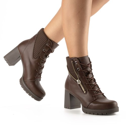 Bota Coturno  Mississipi de Salto Bloco Marrom