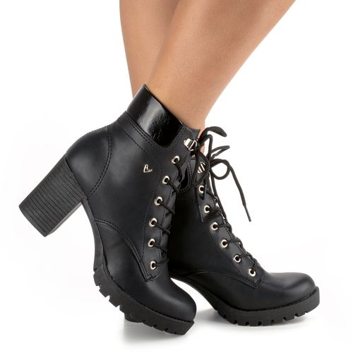 Bota Coturno Mississipi de Salto Bloco Preta