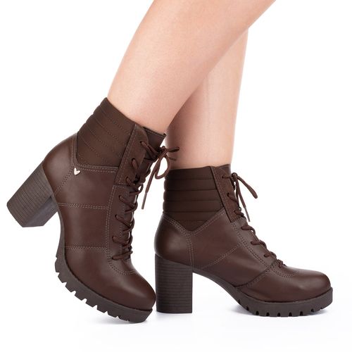 Bota Coturno  Mississipi de Salto Bloco Marrom
