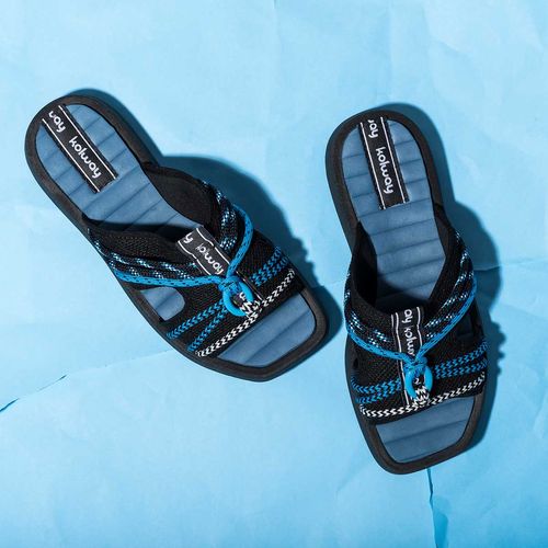 Slide Kolway  Flatform Azul e Preto