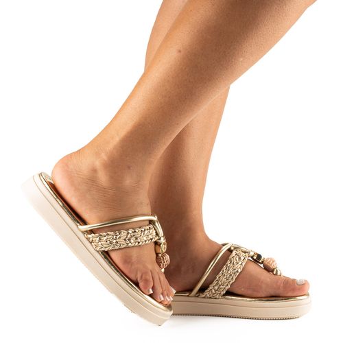 Chinelo Mississipi  Flatform Metalizado