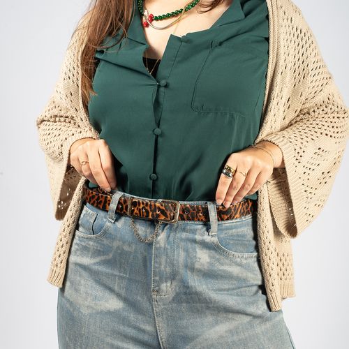 Cinto Dakota em Couro Animal Print