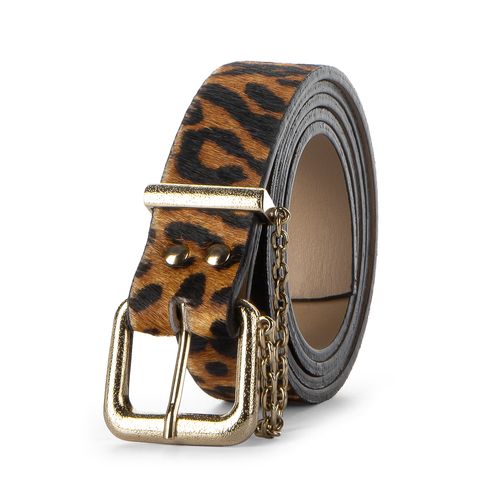Cinto Dakota em Couro Animal Print