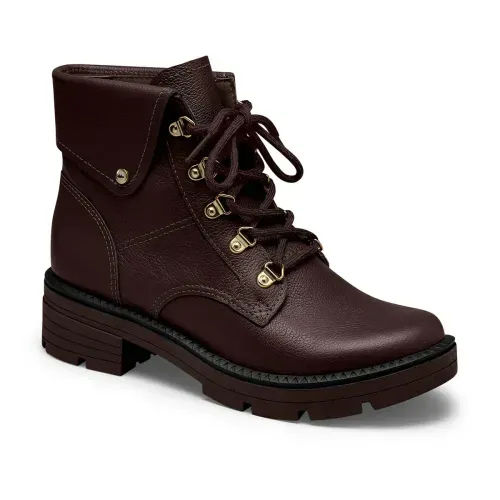 Bota Coturno Dakota de Couro Marrom