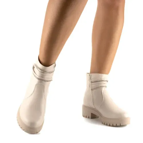 Bota Mississipi  de Cano Curto Tratorada Bege