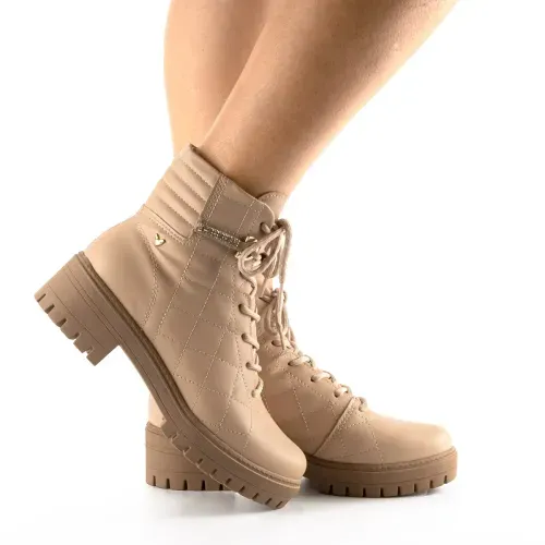 Bota Coturno  Mississipi Tratorada Bege