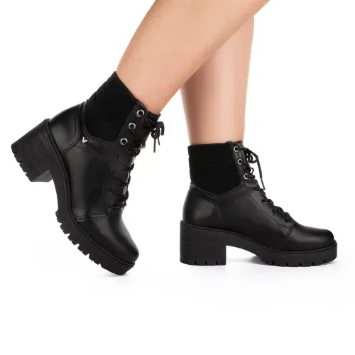 Bota Coturno  Mississipi de Salto Bloco Preta