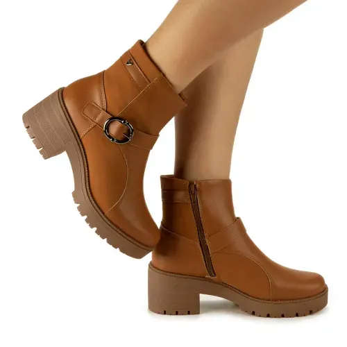 Bota Mississipi de Cano Curto Caramelo
