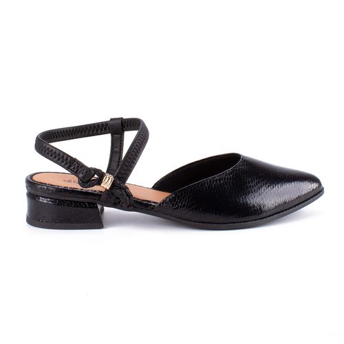 Sapato Mississipi de Salto Baixo Preto