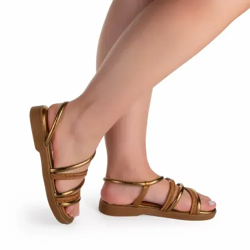 Sandália Mississipi Flatform Metalizada