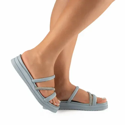 Slide Mississipi Flatform Azul Claro