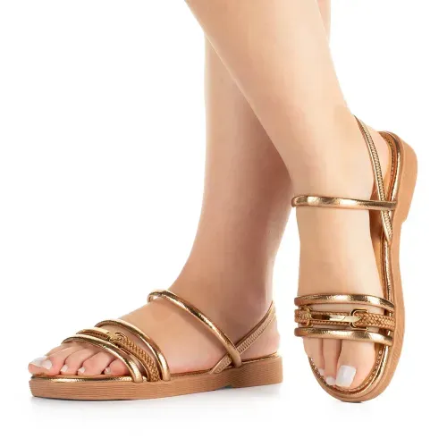 Sandália Mississipi Flatform Metalizada