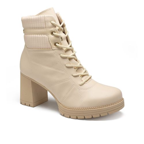 Bota Coturno  Mississipi de Salto Bloco Bege Claro