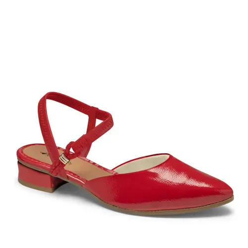 Sapato Mississipi de Salto Baixo Vermelho