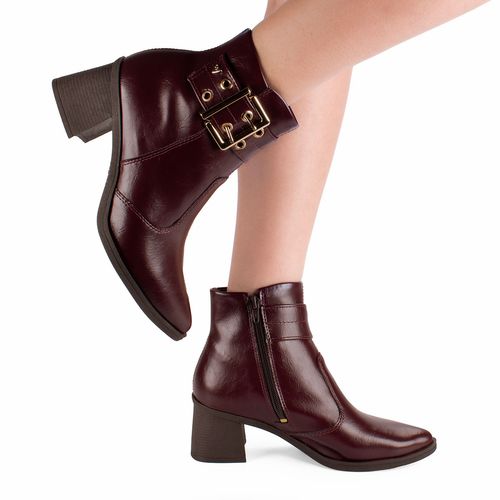 Bota Mississipi de Cano Curto Bordô