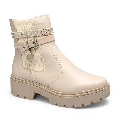 Bota Mississipi de Cano Curto Bege