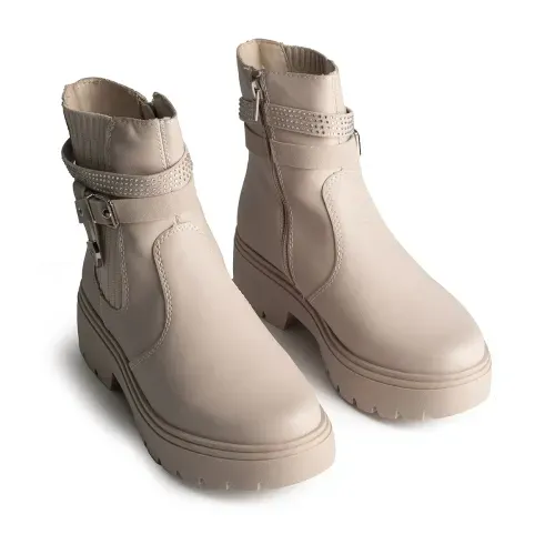 Bota Mississipi de Cano Curto Bege