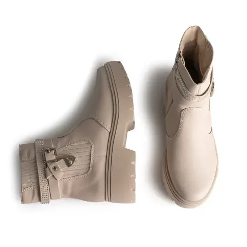Bota Mississipi de Cano Curto Bege