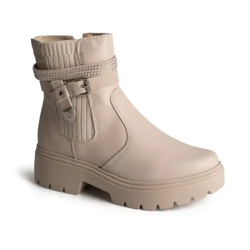Bota Mississipi de Cano Curto Bege