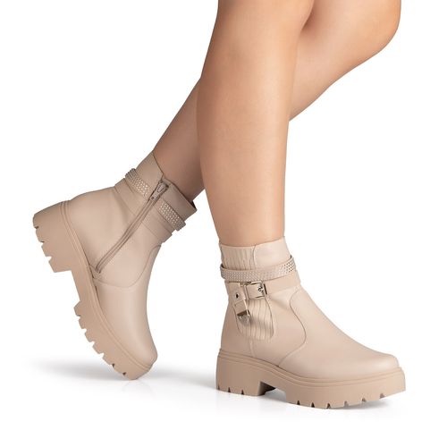 Bota Mississipi de Cano Curto Bege