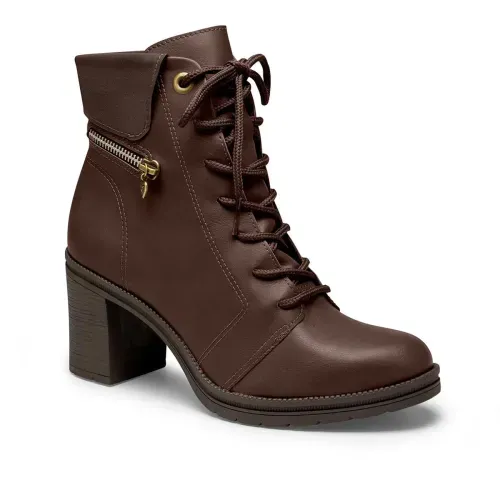 Bota Coturno Mississipi de Salto Bloco Marrom