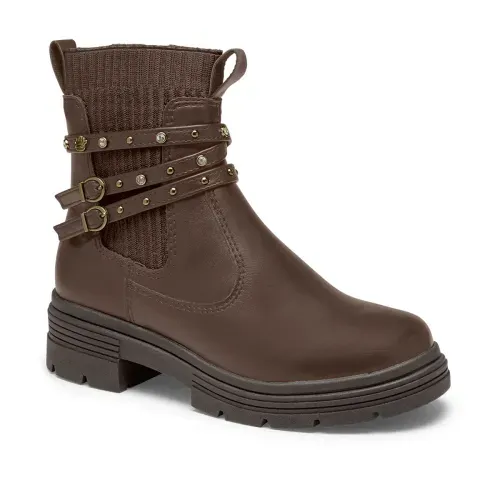 Bota Pink Cats Infantil de Cano Curto Marrom
