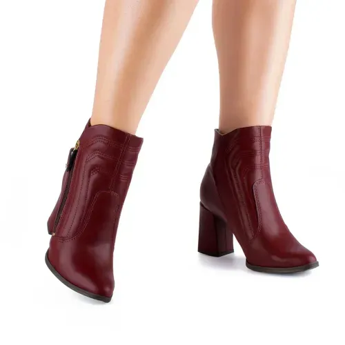 Bota Mississipi de Cano Curto Bordô