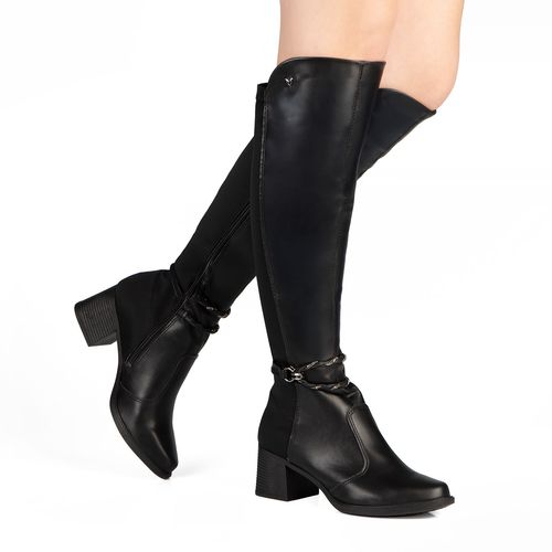 Bota Mississipi de Cano Longo Preta
