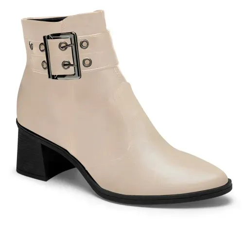 Bota Mississipi de Cano Curto Bege