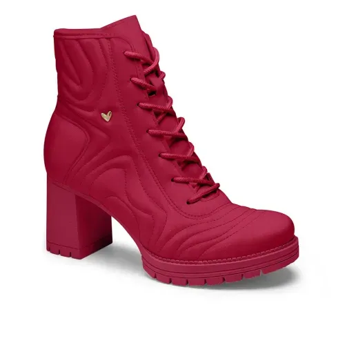 Bota Coturno Mississipi de Salto Bloco Rosa