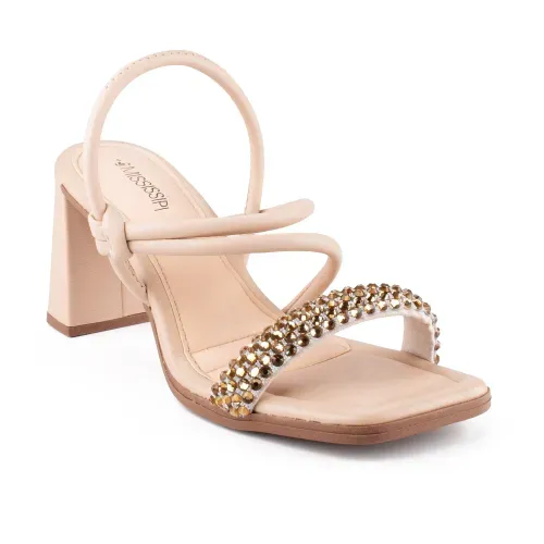 Sandália Mississipi de Salto Bloco Bege