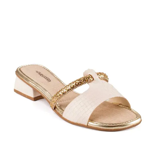 Tamanco Mississipi de Salto Bloco Bege