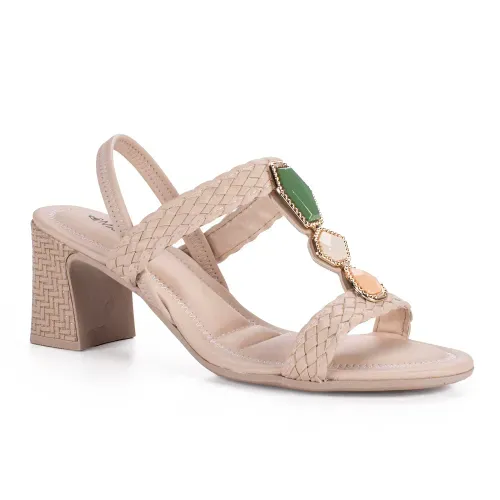 Sandália Mississipi de Salto Bloco Bege